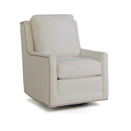 Fabric Swivel Chair with Nailhead Trim